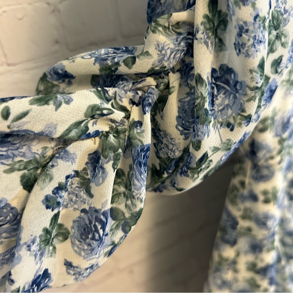 VICI Cotton Candy LA New blue floral cottagecore dress Medium square neck girly - Picture 7 of 12